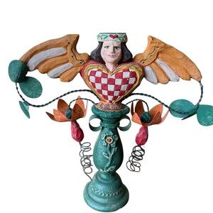 Department 56 Angel Heart Candle Holder Made In Philippines, 8” x 9.5”